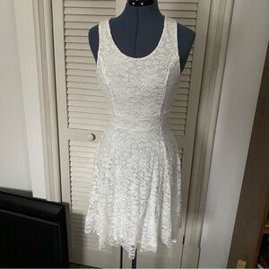 Monteau White Lace Mini Dress